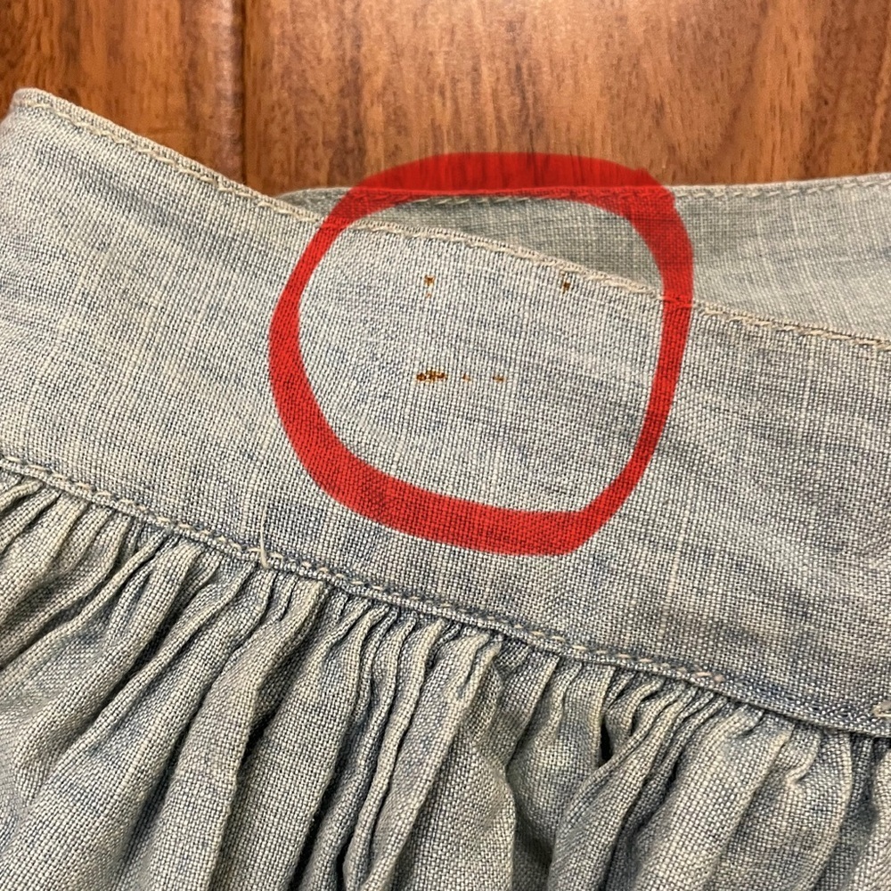 Denim & Supply Ralph Lauren Chambray Mini Skater Skirt Embroidered Blue NWT. - Picture 12 of 13